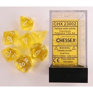 Set 7 dadi poliedrici Translucent (giallo) CHX23002