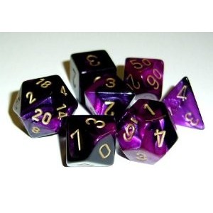 Set 7 dadi poliedrici Gemini (giallo/nero-viola) CHX26440 Set 7 dadi poliedrici Gemini (giallo/nero-viola) CHX26440