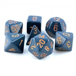 Set 7 dadi poliedrici Opaque (bronzo/blu) CHX25426 Set 7 dadi poliedrici Opaque (bronzo/blu) CHX25426