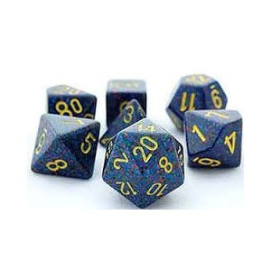 Set 7 dadi poliedrici Twilight Speckled (giallo/blu sfumato) CHX25366 Set 7 dadi poliedrici Twilight Speckled (giallo/blu sfumato) CHX25366