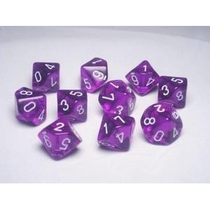 Set 10 dadi D10 Translucent (viola) CHX23207 Set 10 dadi D10 Translucent (viola) CHX23207
