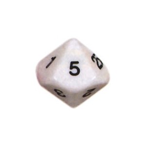 Dado d10 Numeri 1-5 ripetuti Bianco - K18073 Dado d10 Numeri 1-5 ripetuti Bianco - K18073