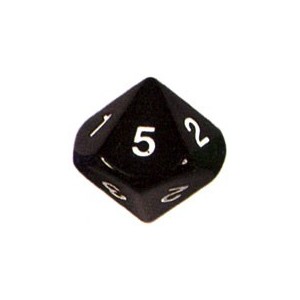 Dado d10 Numeri 1-5 ripetuti Nero - K18069 Dado d10 Numeri 1-5 ripetuti Nero - K18069