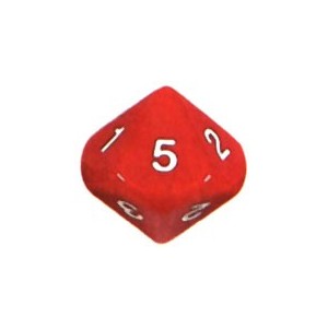 Dado d10 Numeri 1-5 ripetuti Rosso - K18072 Dado d10 Numeri 1-5 ripetuti Rosso - K18072