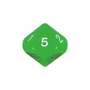 Dado d10 Numeri 1-5 ripetuti Verde - K18071 Dado d10 Numeri 1-5 ripetuti Verde - K18071