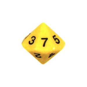 Dado d14 Numeri 1-7 ripetuti Giallo - K18062 Dado d14 Numeri 1-7 ripetuti Giallo - K18062