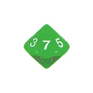 Dado d14 Numeri 1-7 ripetuti Verde - K18059 Dado d14 Numeri 1-7 ripetuti Verde - K18059