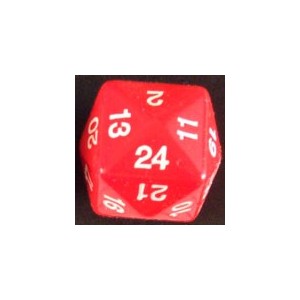 Dado d24 Opaco Rosso - K11792 Dado d24 Opaco Rosso - K11792