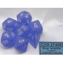 Set 7 dadi poliedrici Frosted (bianco/blu) CHX27406