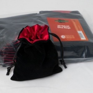 Sacchetto dadi velluto 10x12 (Velvet Dice Bag): Nero/Rosso Sacchetto dadi velluto 10x12 (Velvet Dice Bag): Nero/Rosso