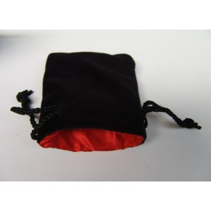 Sacchetto dadi velluto 9x10 (Velvet Dice Bag): Nero/Rosso Sacchetto dadi velluto 9x10 (Velvet Dice Bag): Nero/Rosso