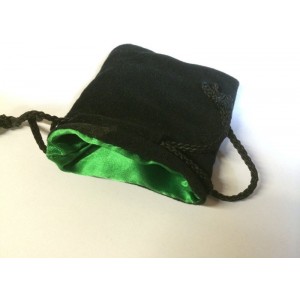 Sacchetto dadi velluto 9x10 (Velvet Dice Bag): Nero/Verde Sacchetto dadi velluto 9x10 (Velvet Dice Bag): Nero/Verde