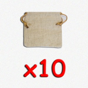 BUNDLE Flax Dice Bags 10x10 cm (sacchetto per dadi, 10 pezzi)