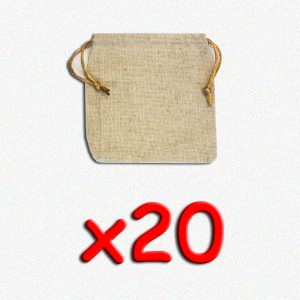 BUNDLE Flax Dice Bags 12x12 cm (sacchetto per dadi, 20 pezzi)