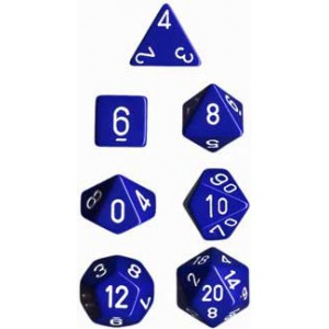 Set 7 dadi poliedrici Opaque (bianco/blu) CHX25406 Set 7 dadi poliedrici Opaque (bianco/blu) CHX25406