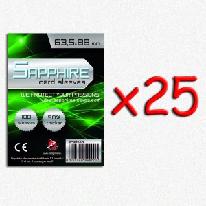 BUNDLE 25 pezzi 63,5x88 mm bustine protettive trasparenti Sapphire VERDE (100 bustine)(Green)