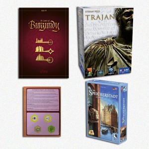 BUNDLE Feld (C): Trajan + Speicherstadt 2nd Ed. Deluxe + Castles of Burgundy 20th Ann. Ed. ITA + espansione