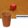 BUNDLE Bicchiere in cuoio lancia dadi + 5 dado rosso 16 mm