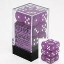 Set 12 dadi D6 16mm Frosted (bianco/viola) CHXLE433