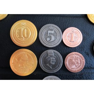 Set 50 monete in metallo (50 Metal Industrial Coin Board Game Upgrade Set)
